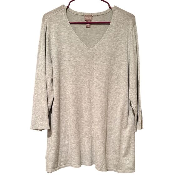 Chico’s Grey Lightweight Sweater Chico’s Size 3 Regular Size XL - Picture 1 of 6
